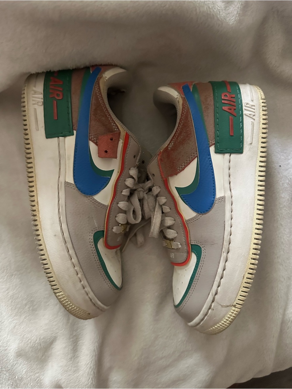 Nike Low-Top Sneakers — Blue Green Tan White